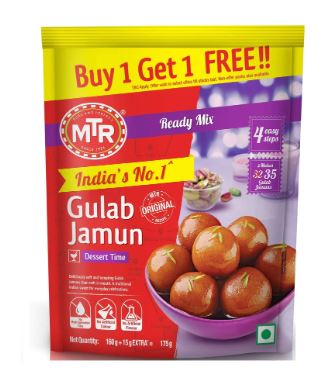 MTR Gulab Jamun Mix 175g – Buy 1 Get 1 Free Pack