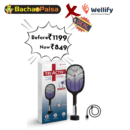 Tri-Activ Mosquito Racket I 2-in-1 Rechargeable Bat + Zapper (Black)